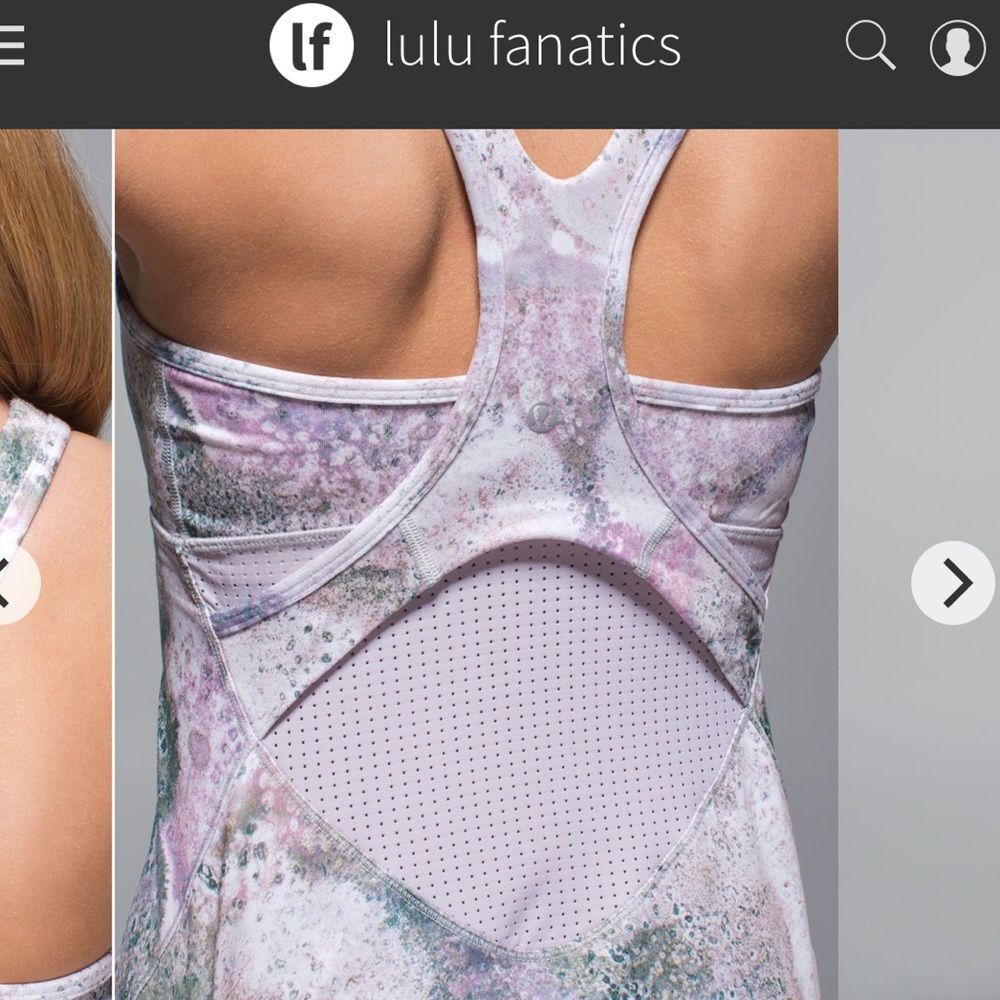 Lululemon Crossback Tank Top Sz 4 Sugar Crush Multi Silver Fox Grey Purple 413